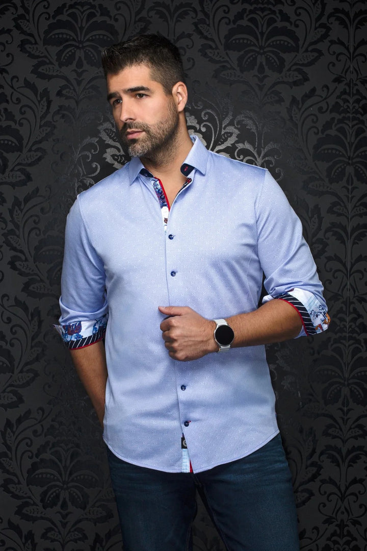 Au Noir Stretch Shirt | Palma Light Blue