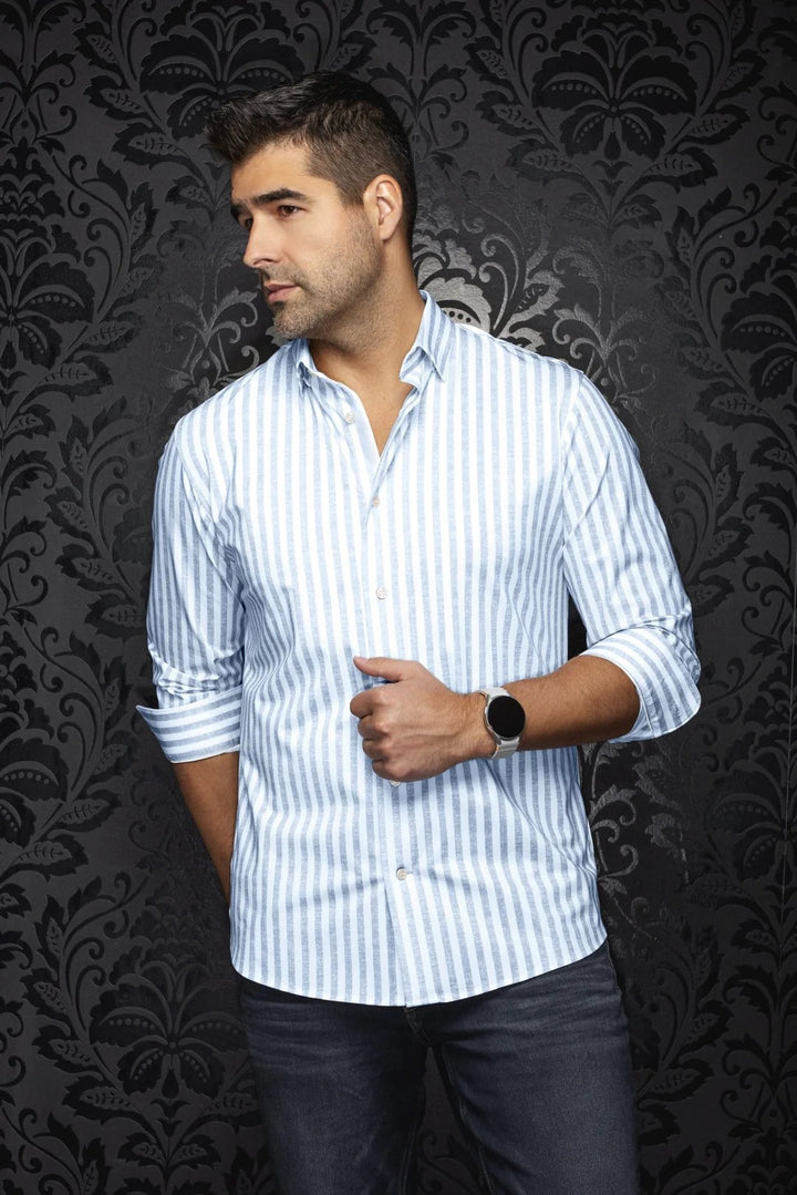 Au Noir Stretch Shirt | Telly Blue