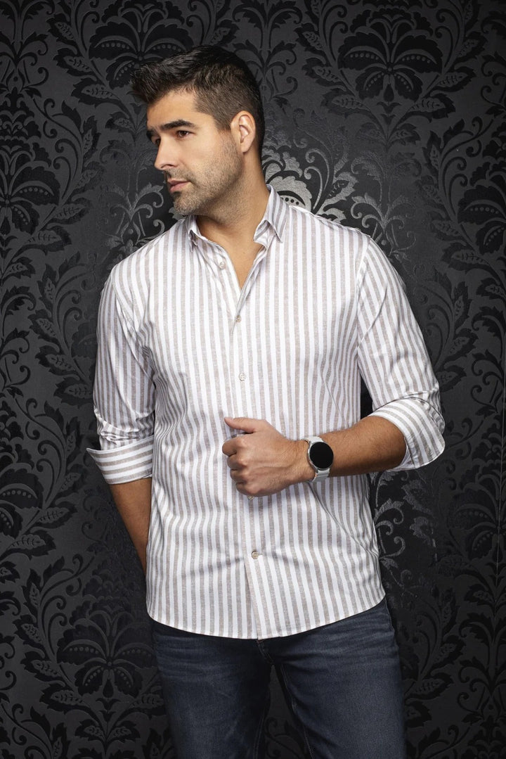 Au Noir Stretch Shirt | Telly Sand