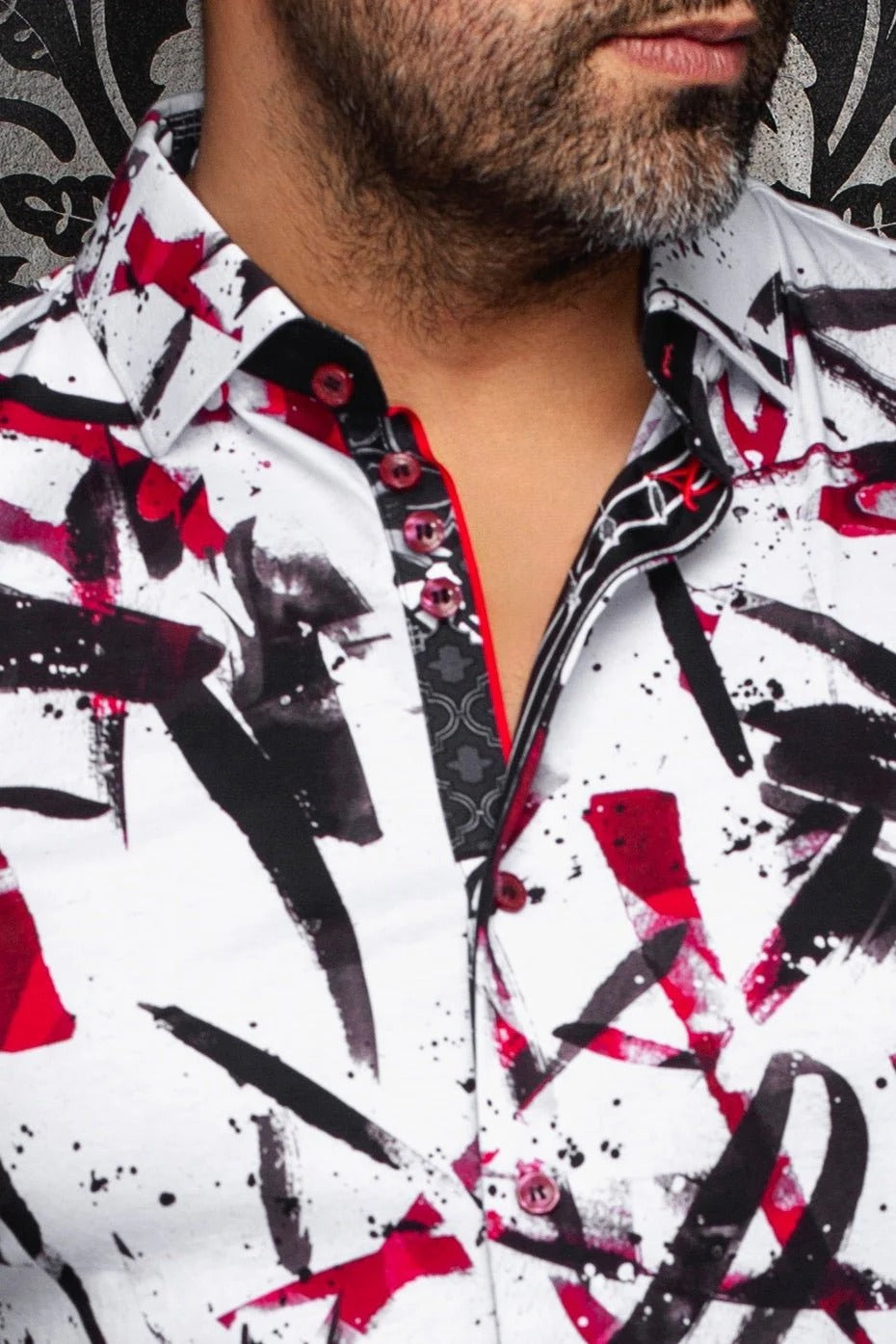 Au Noir Stretch Shirt | Zander White Red