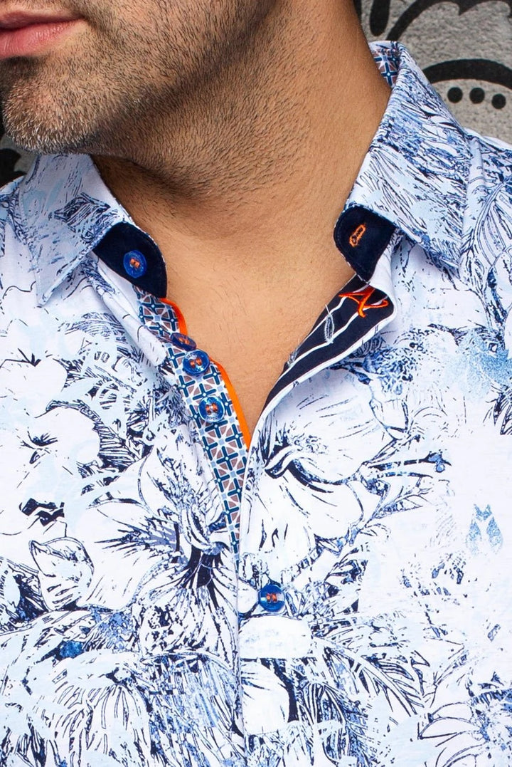 Au Noir Stretch Short Sleeve Shirt | Madeira Light Blue