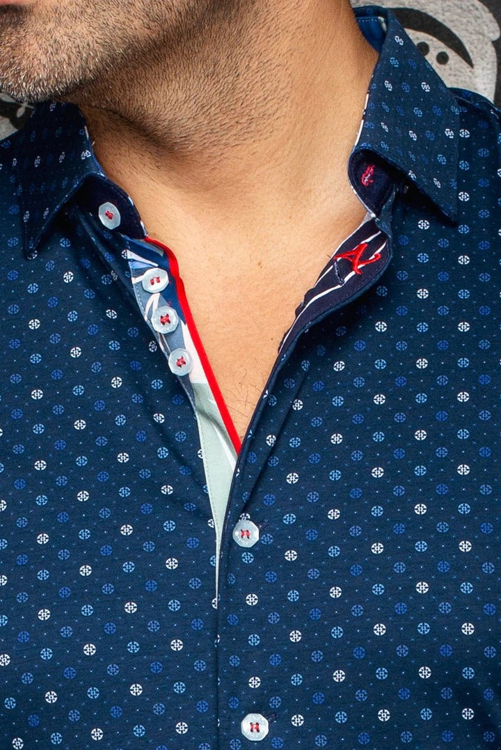 Au Noir Stretch Short Sleeve Shirt | Patmos Navy