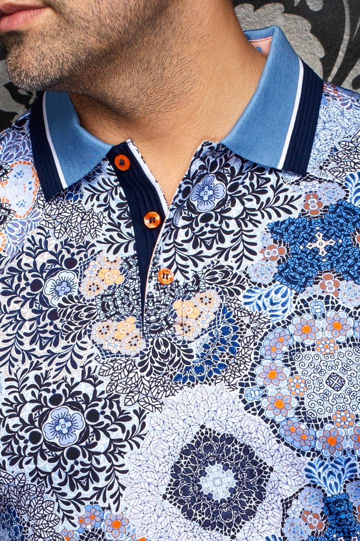 Au Noir Stretch Short-Sleeve Polo | Casablanca Light Blue