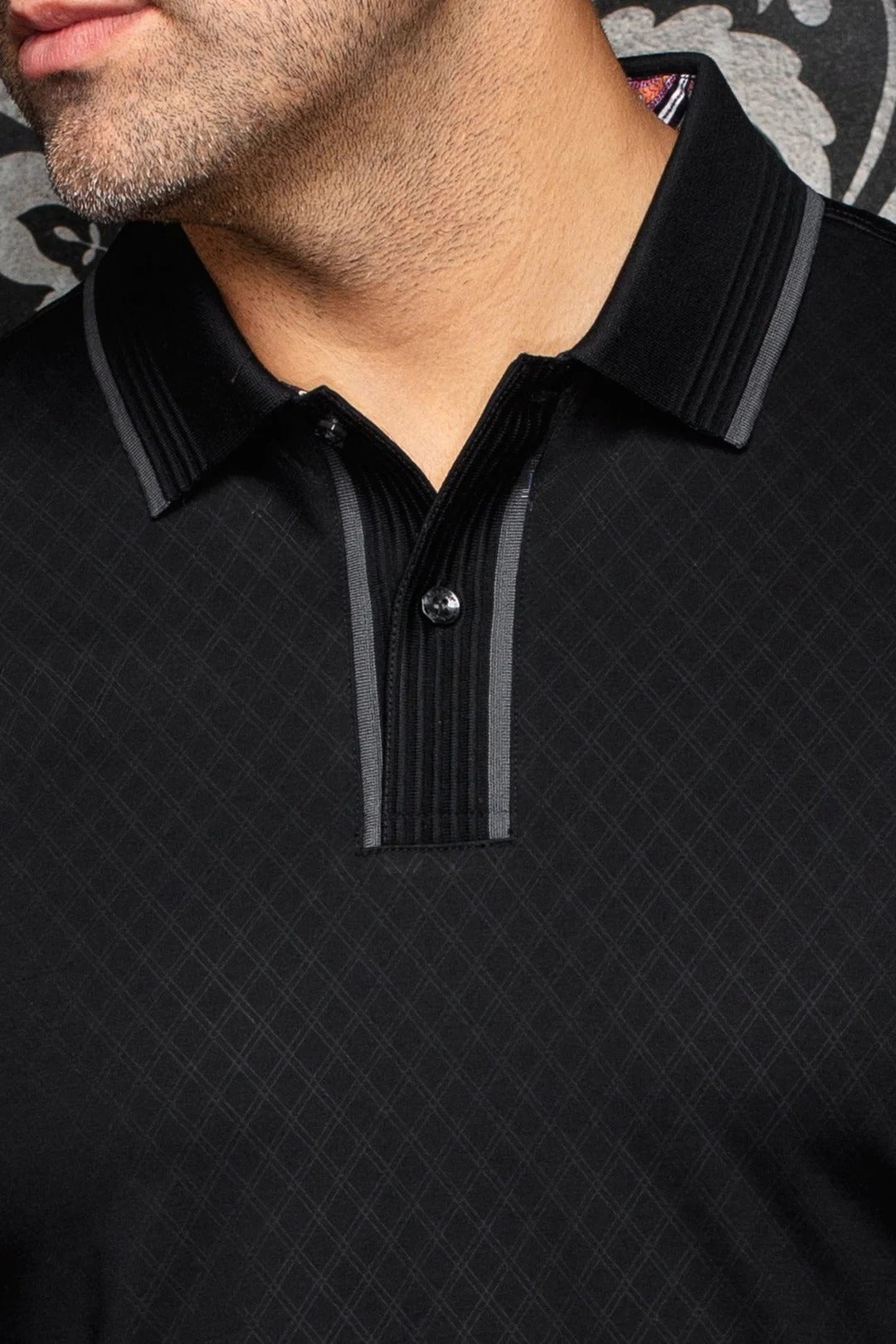 Au Noir Stretch Short-Sleeve Polo | Kaan Black