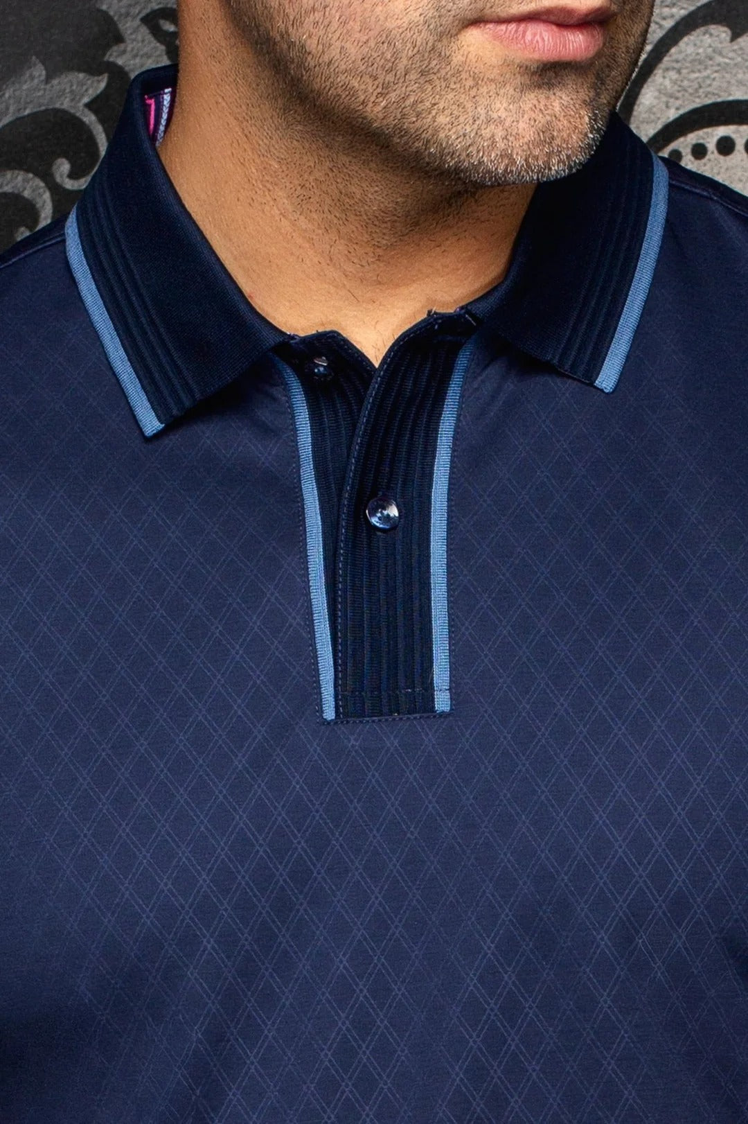 Au Noir Stretch Short-Sleeve Polo | Kaan Navy