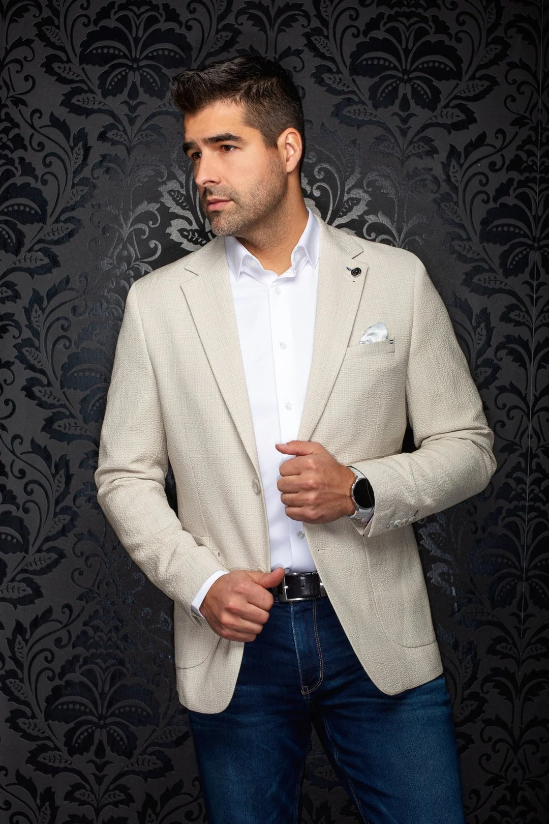 Au Noir Stretch Blazer | Jace Beige