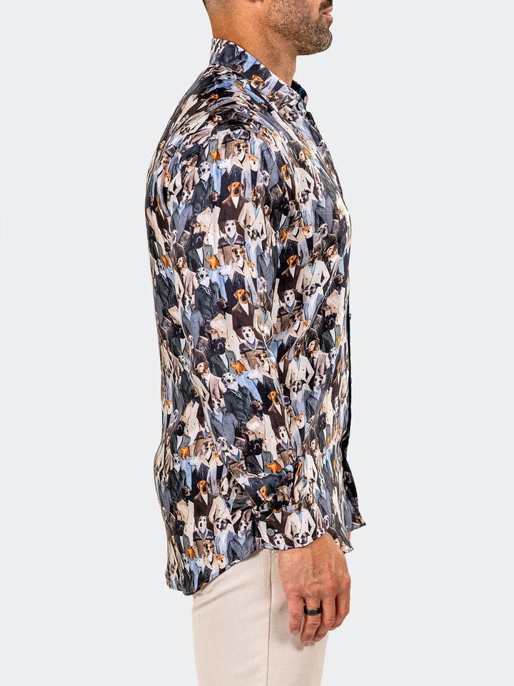 Maceoo Stretch Shirt | Fibonacci Marthyr0207 Black