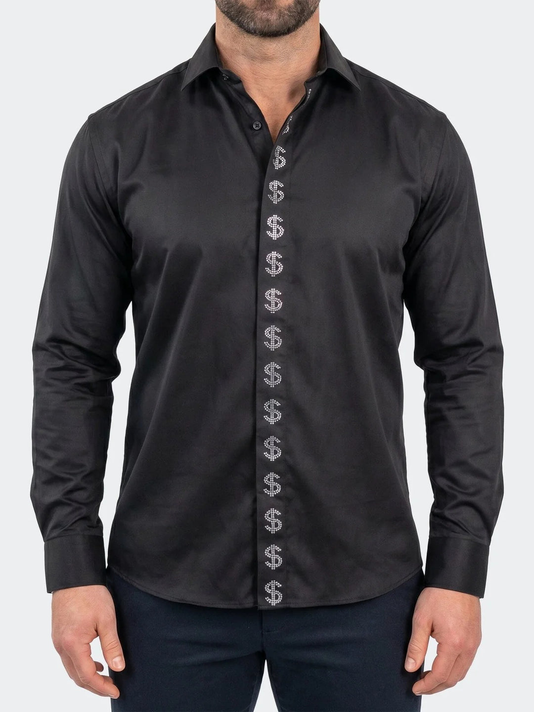 Maceoo Shirt | Stone Dollar Dress Shirt LS Woven Unknown0118 Black