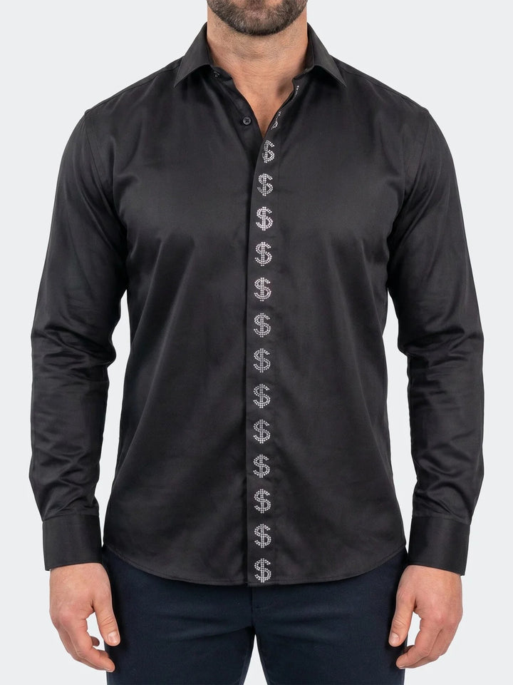Maceoo Shirt | Stone Dollar Dress Shirt LS Woven Unknown0118 Black
