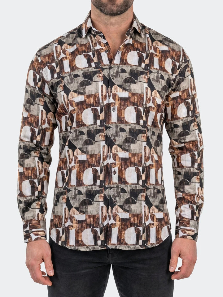 Maceoo Shirt | Fibonacci Dress Shirt LS Woven Unknown0227 Brown