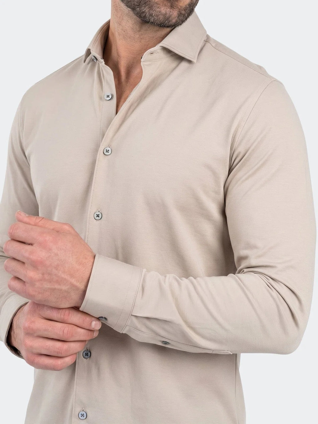 Maceoo Stretch Shirt | Einstein Dress Shirt LS Stretch Unknown3031 Beige