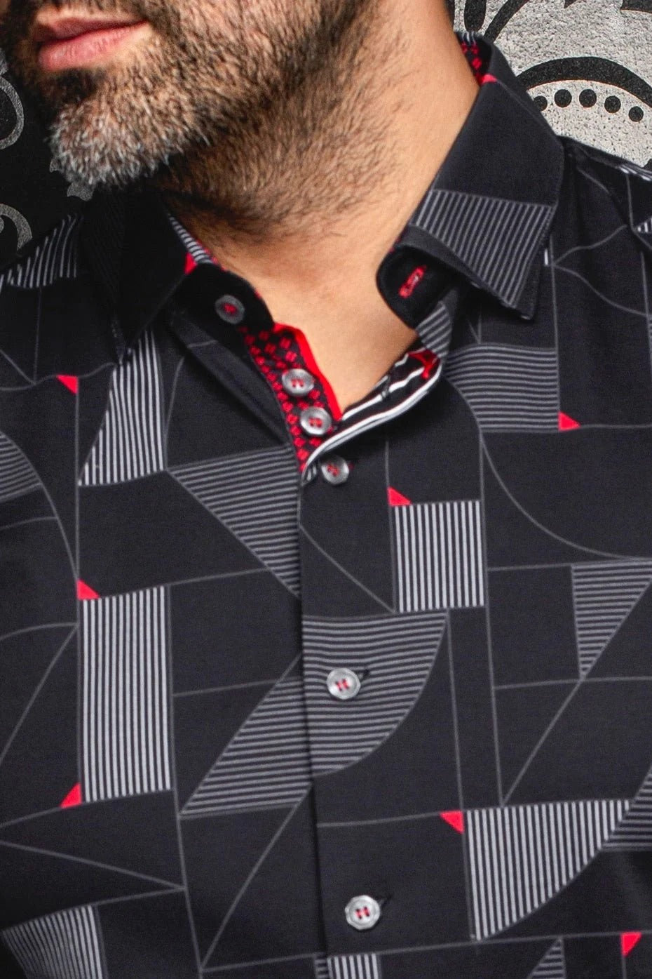 Au Noir Stretch Shirt | Frank Black Red