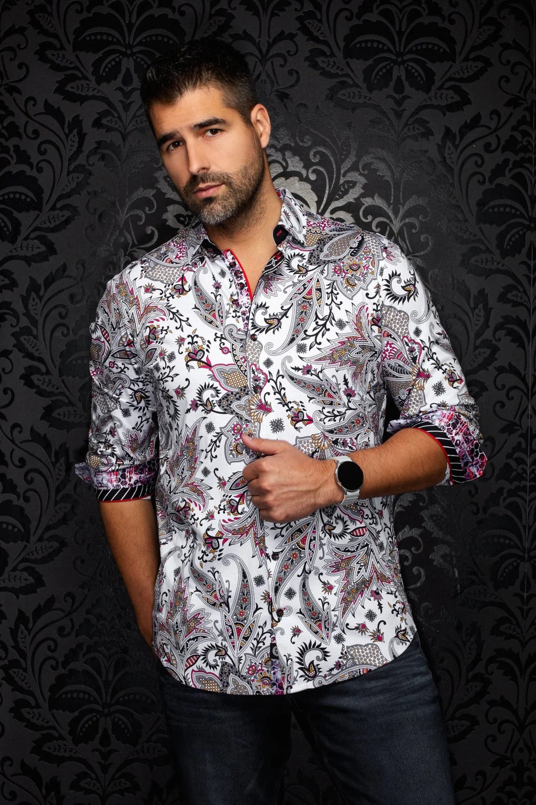 Au Noir Stretch Shirt | Hainan White Multi