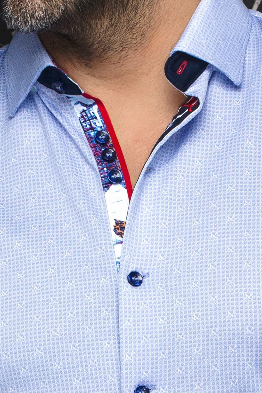 Au Noir Stretch Shirt | Palma Light Blue