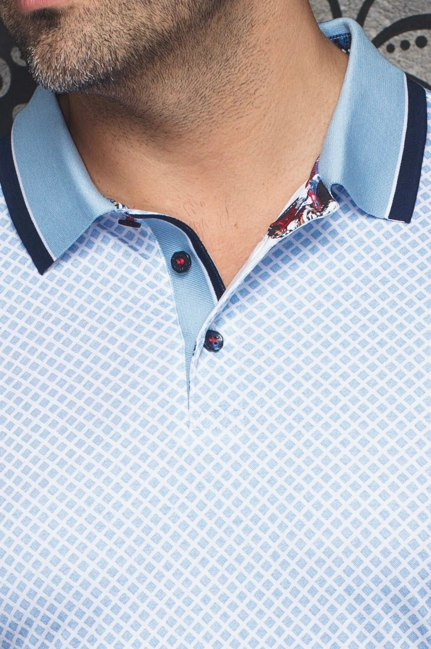 Au Noir Stretch Short-Sleeve Polo | Fairmont Light Blue