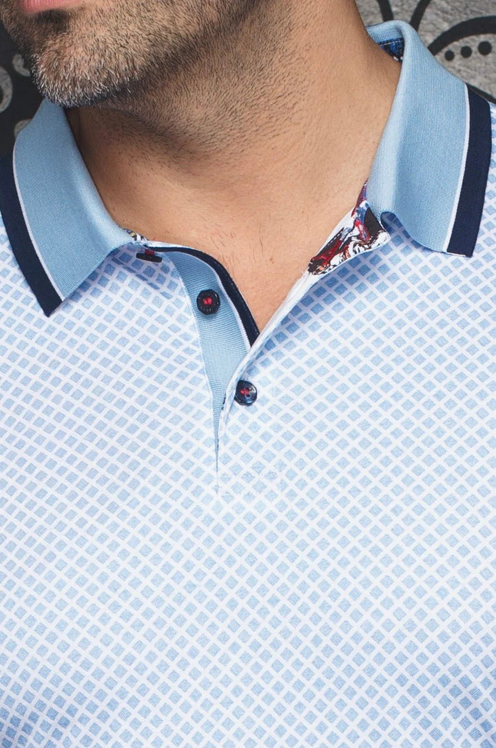 Au Noir Stretch Short-Sleeve Polo | Fairmont Light Blue
