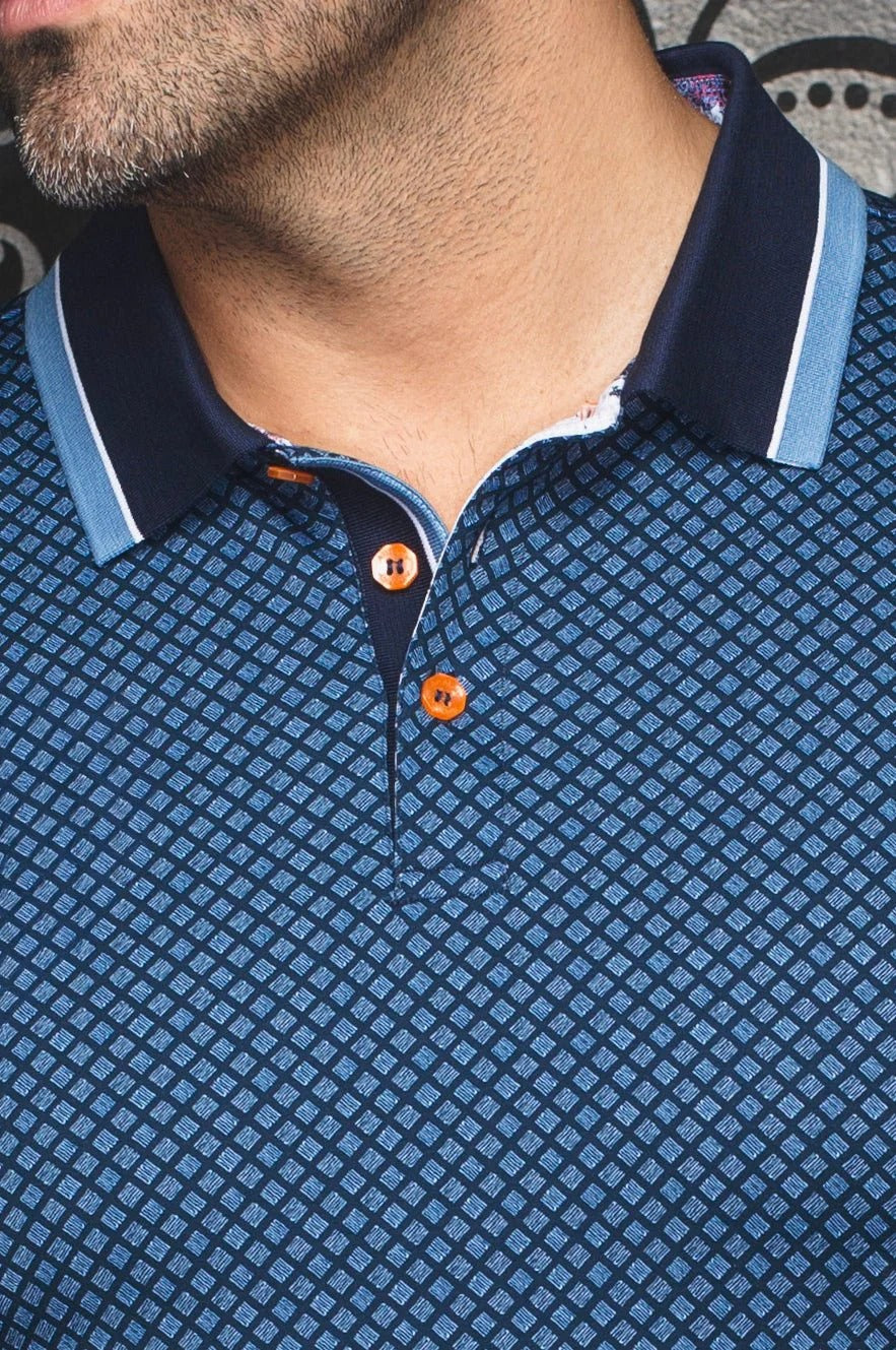 Au Noir Stretch Short-Sleeve Polo | Fairmont Navy