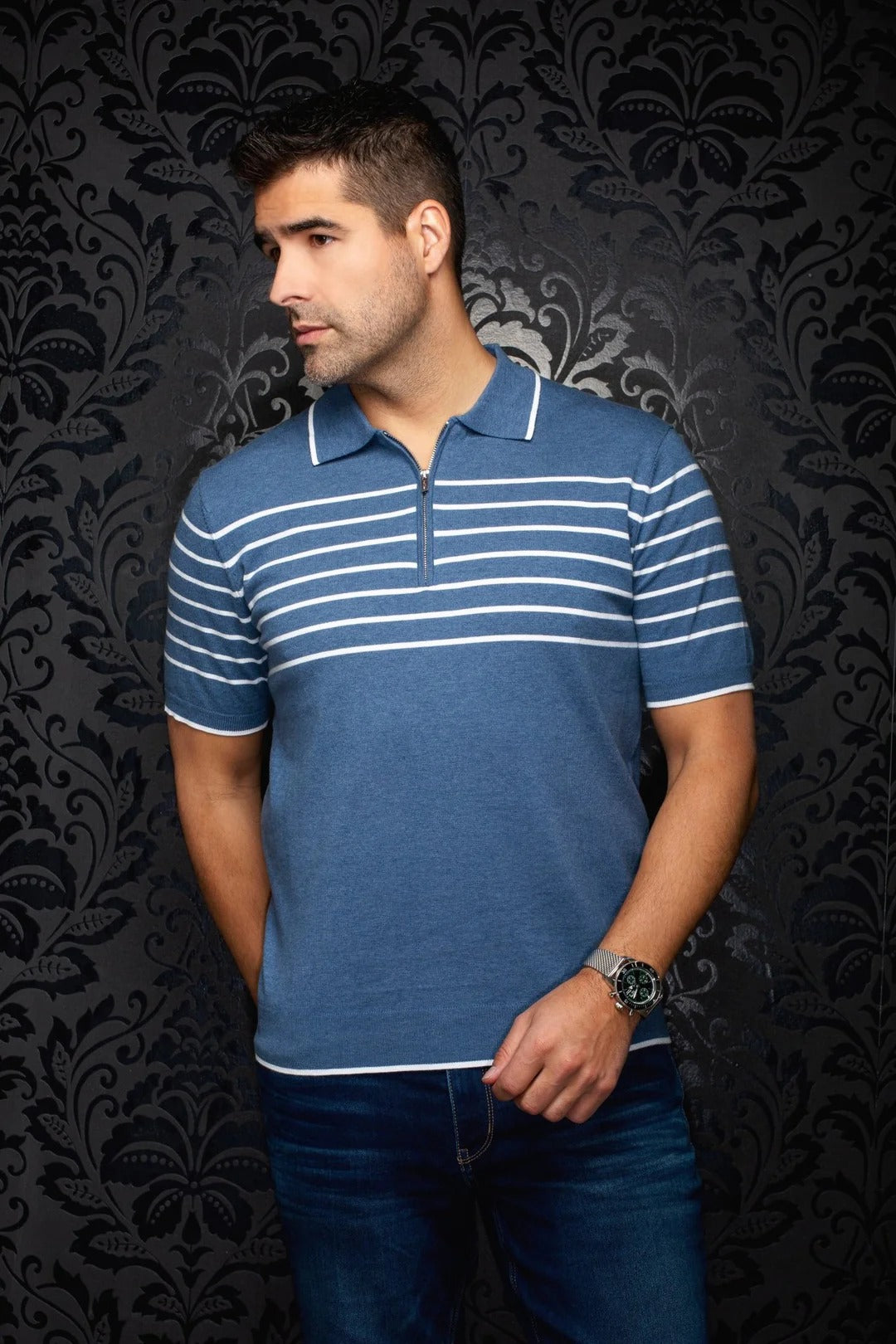 Au Noir Stretch Short-Sleeve Polo | Polo Tricot Oban Teal