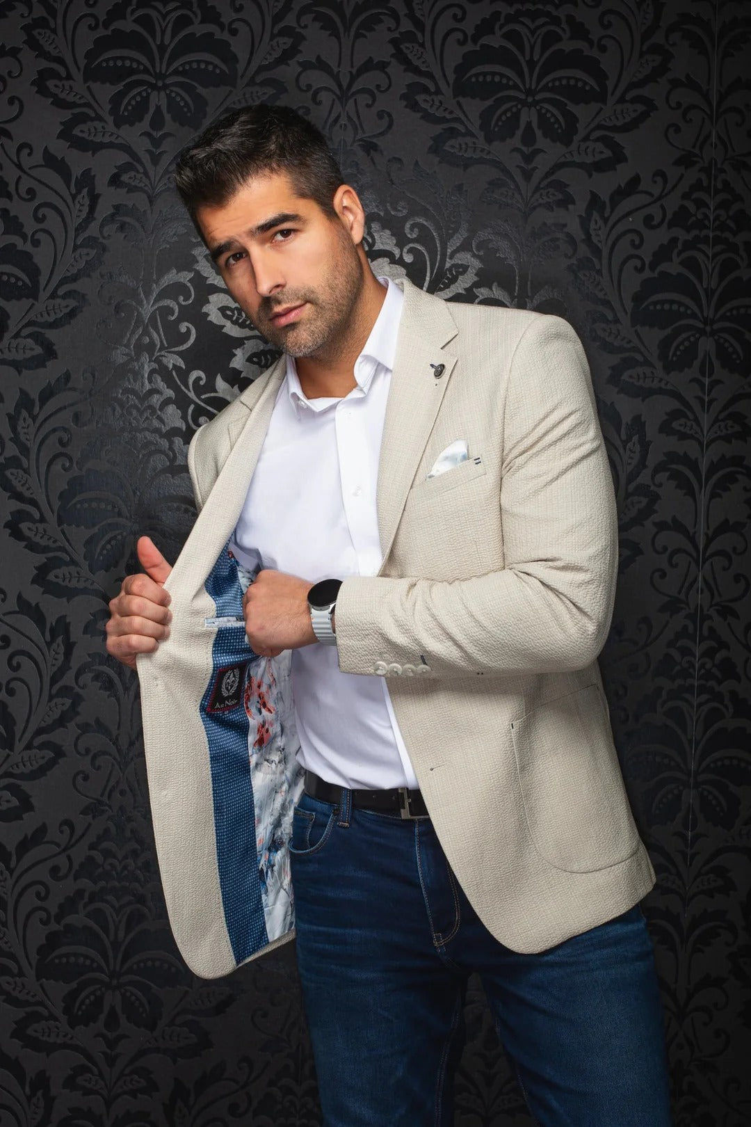 Au Noir Stretch Blazer | Jace Beige