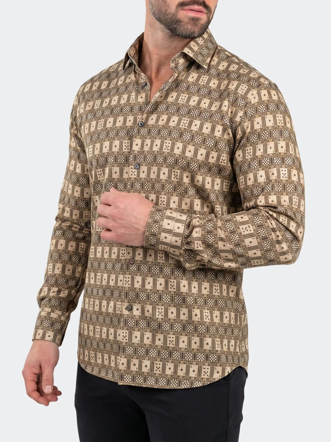 Maceoo Stretch Shirt | Fibonacci Dress Shirt LS Stretch Unknown3265 Green