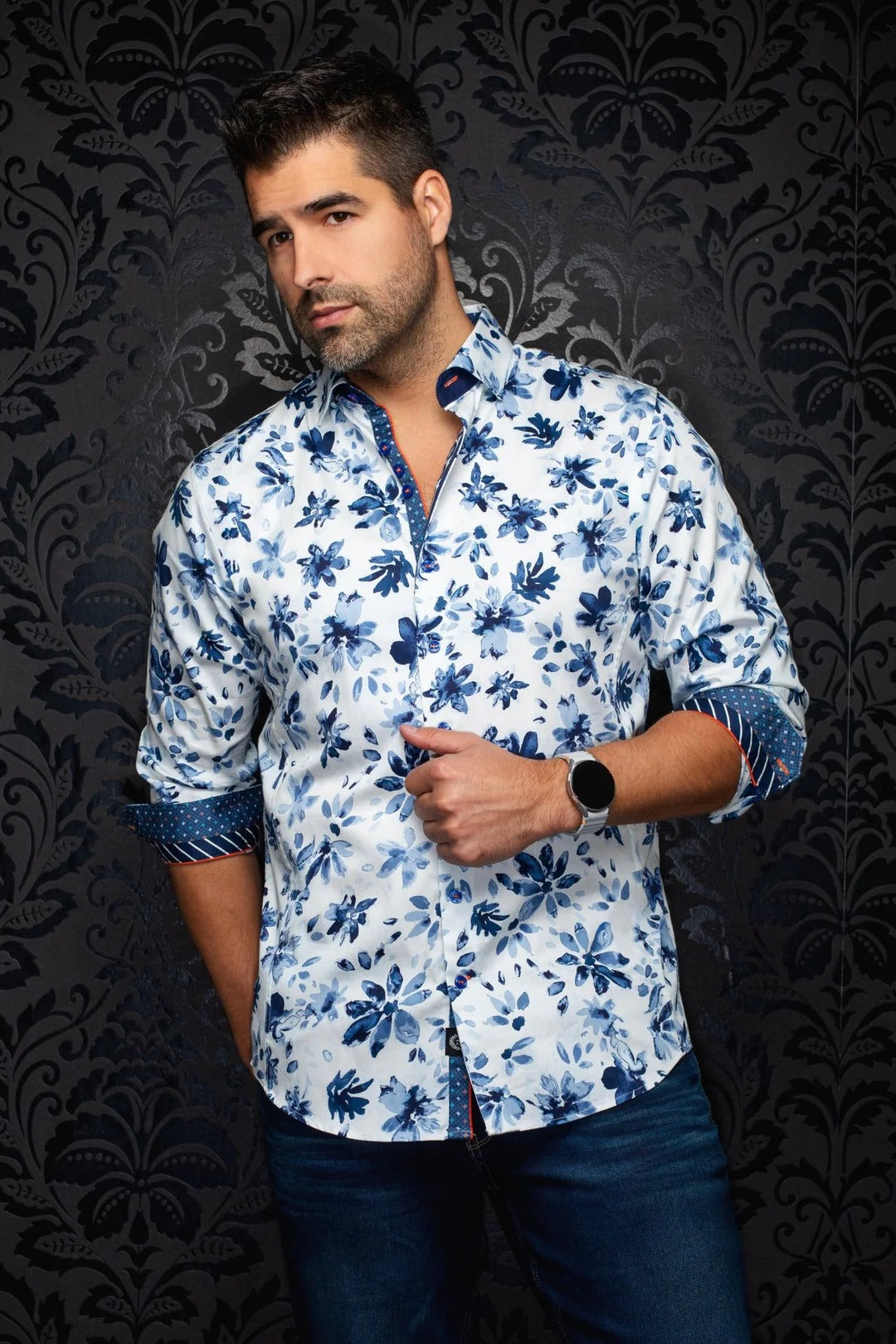 Au Noir Stretch Shirt | Amaro Light Blue