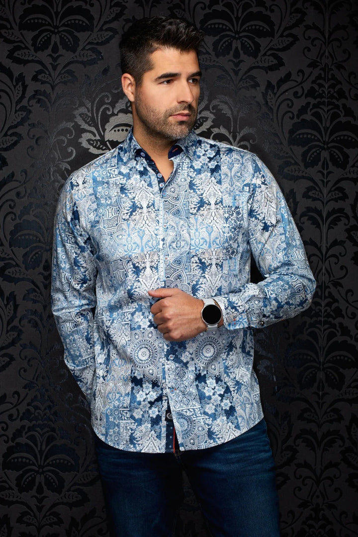 Au Noir Stretch Shirt | Cascais Blue
