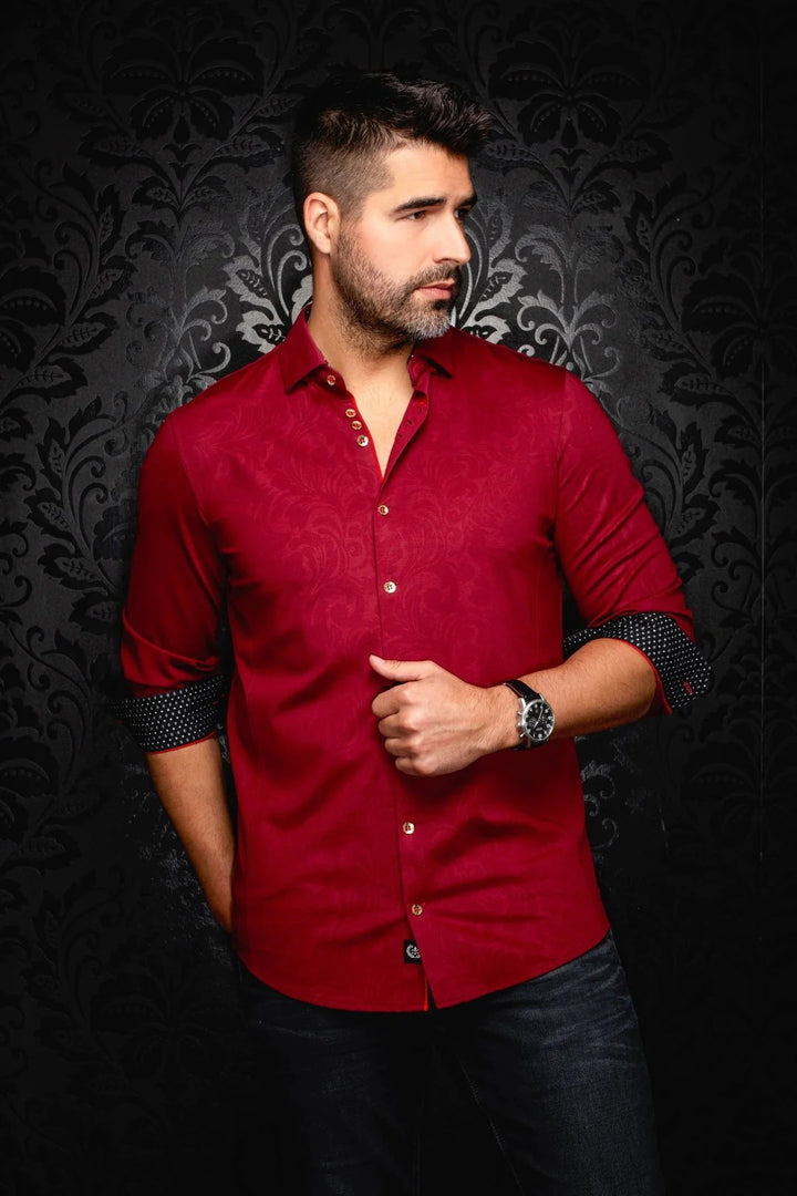 Au Noir Stretch Shirt | Dunn Burgundy