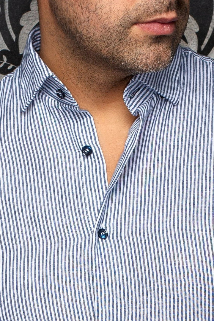 Au Noir Linen Shirt | Bernal Blue