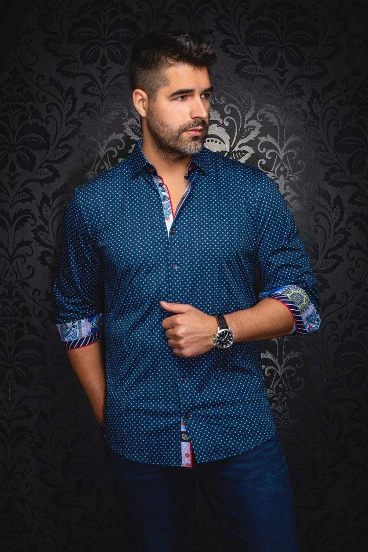 Au Noir Stretch Shirt | Optimus Dark Blue