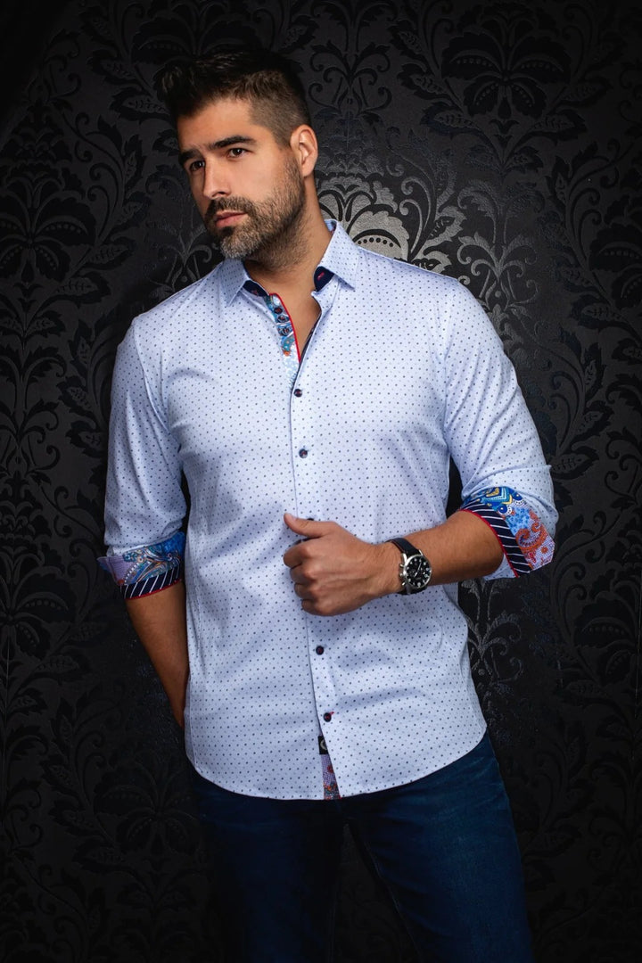 Au Noir Stretch Shirt | Optimus White Blue