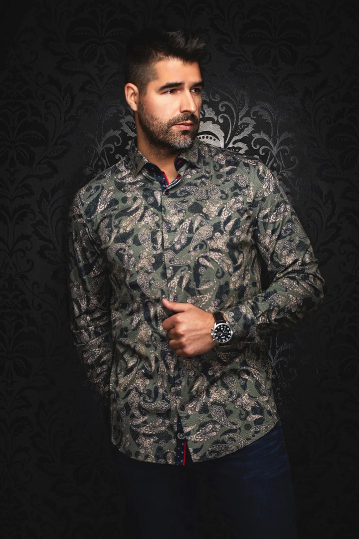 Au Noir Stretch Shirt | Vesper Olive