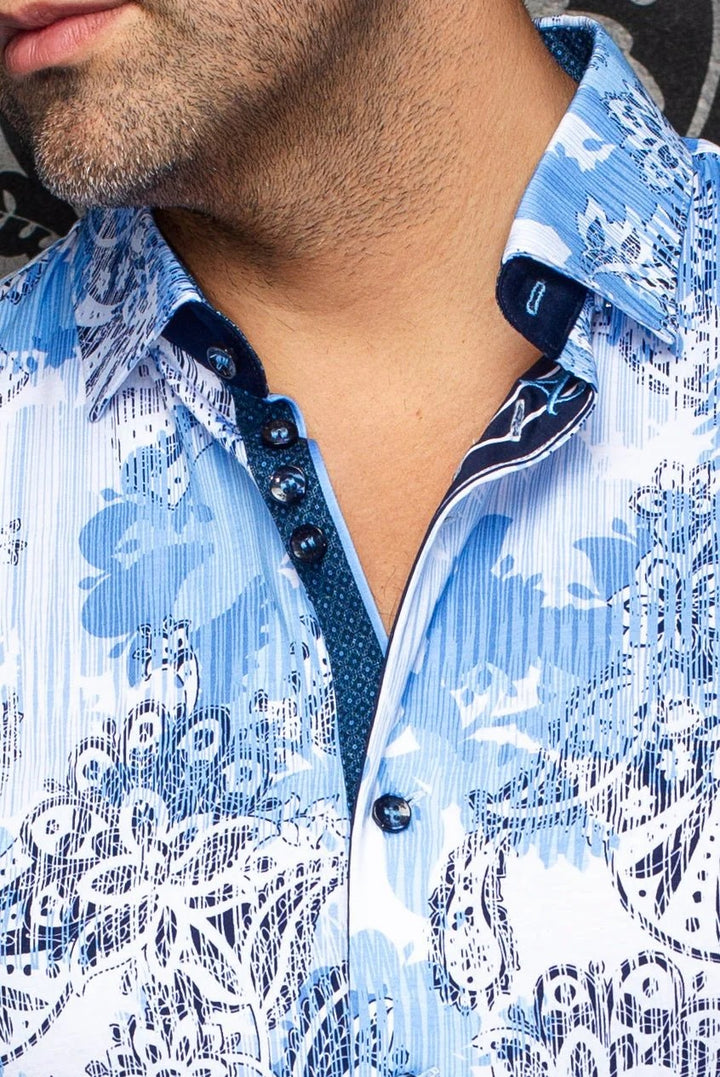 Au Noir Stretch Short Sleeve Shirt | Cayo Light Blue