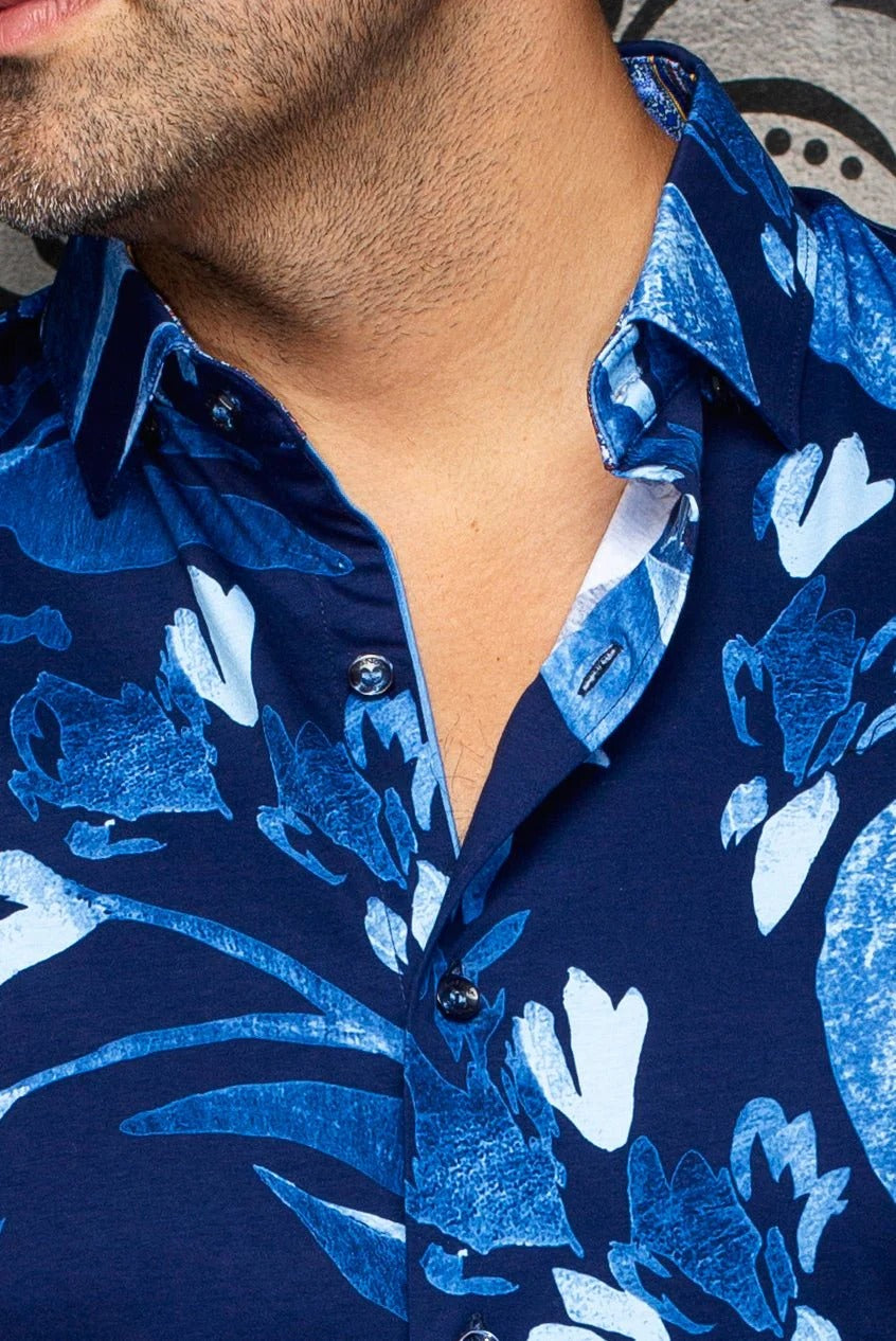 Au Noir Stretch Short Sleeve Shirt | Dew Navy