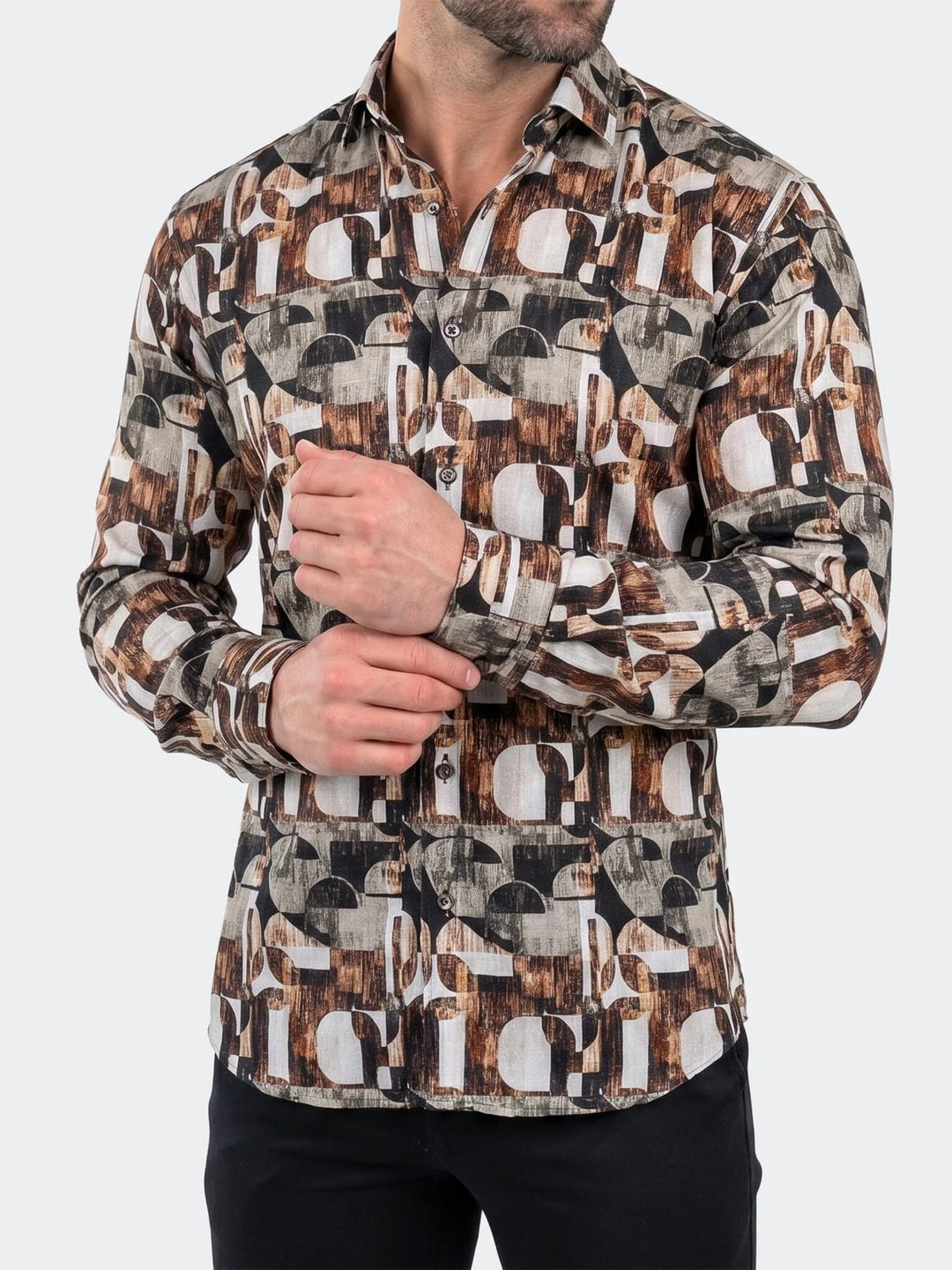 Maceoo Shirt | Fibonacci Dress Shirt LS Woven Unknown0227 Brown