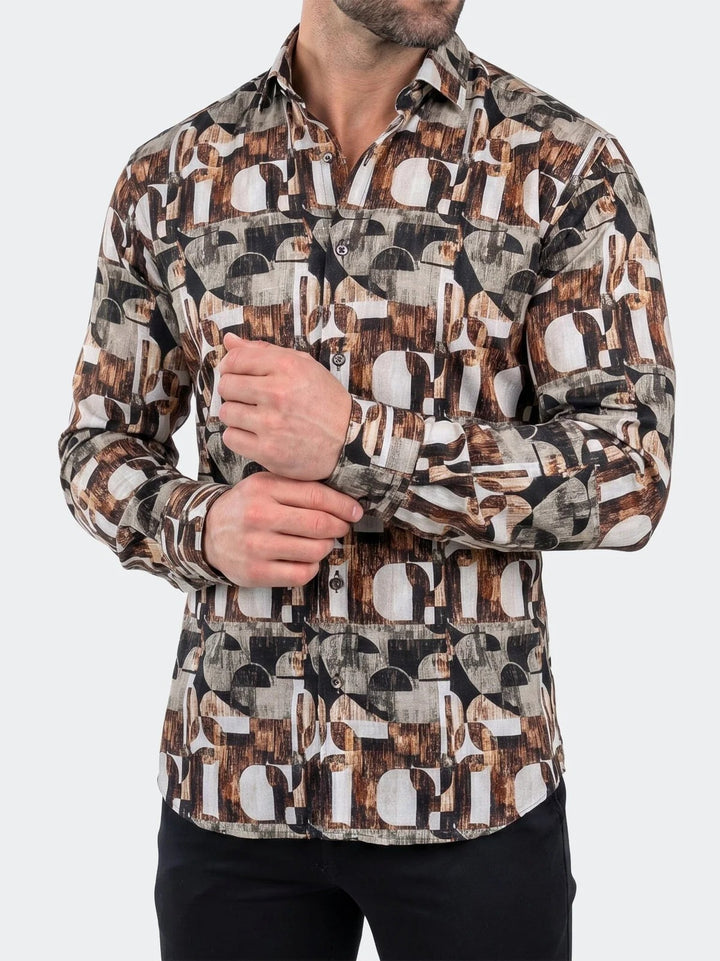 Maceoo Shirt | Fibonacci Dress Shirt LS Woven Unknown0227 Brown