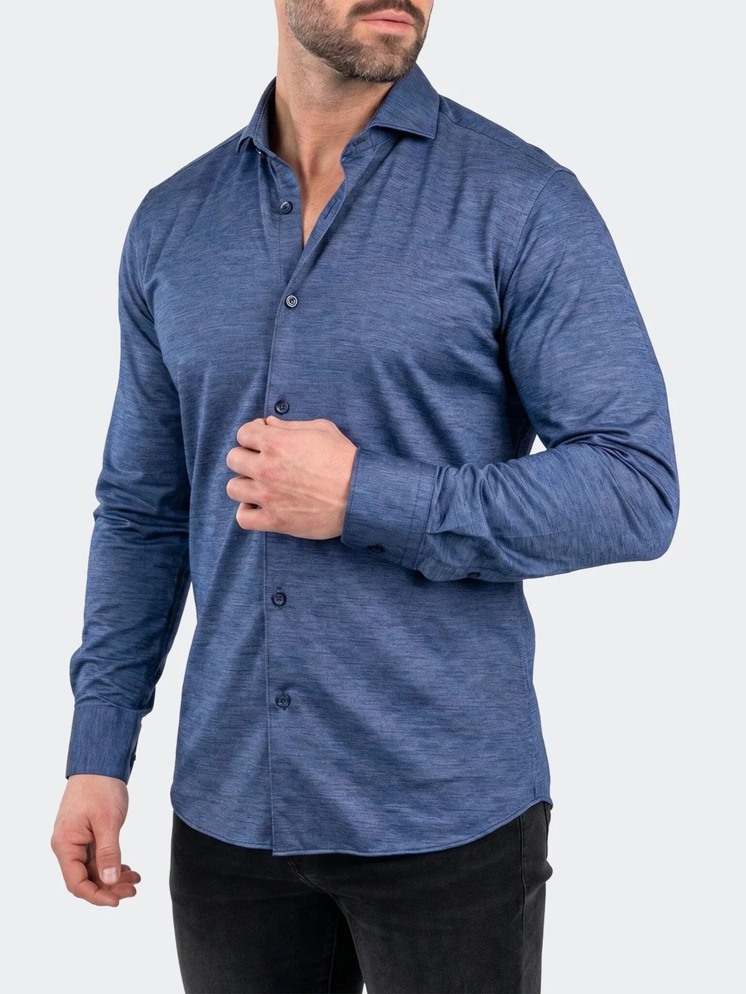 Maceoo Stretch Shirt | Einstein Dress Shirt LS Stretch Unknown3017 Blue