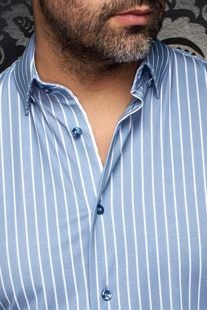 Au Noir Stretch Shirt | Alexander MSP Blue