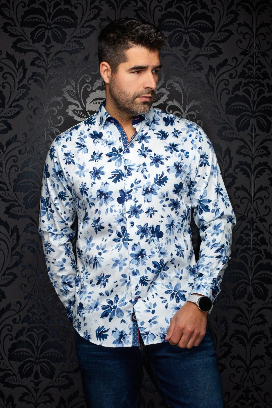 Au Noir Stretch Shirt | Amaro Light Blue