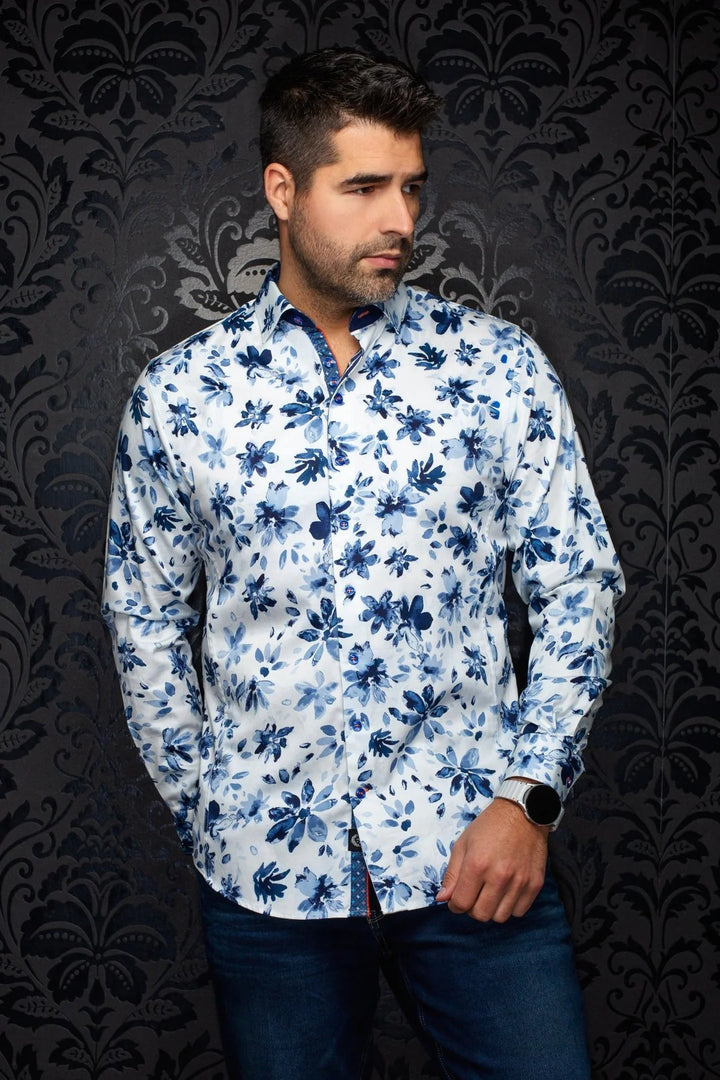 Au Noir Stretch Shirt | Amaro Light Blue