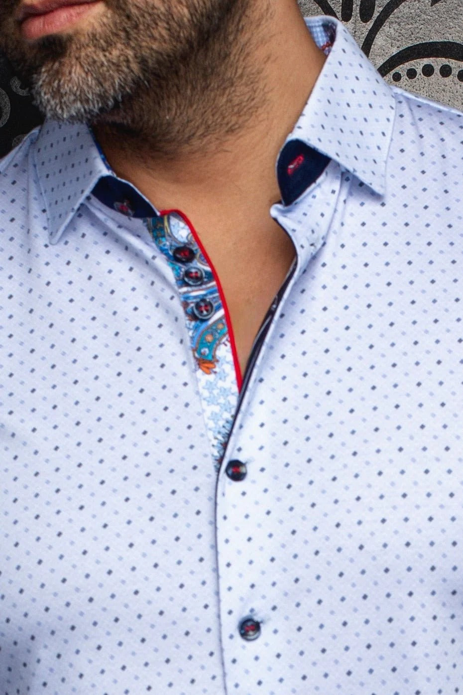 Au Noir Stretch Shirt | Optimus White Blue