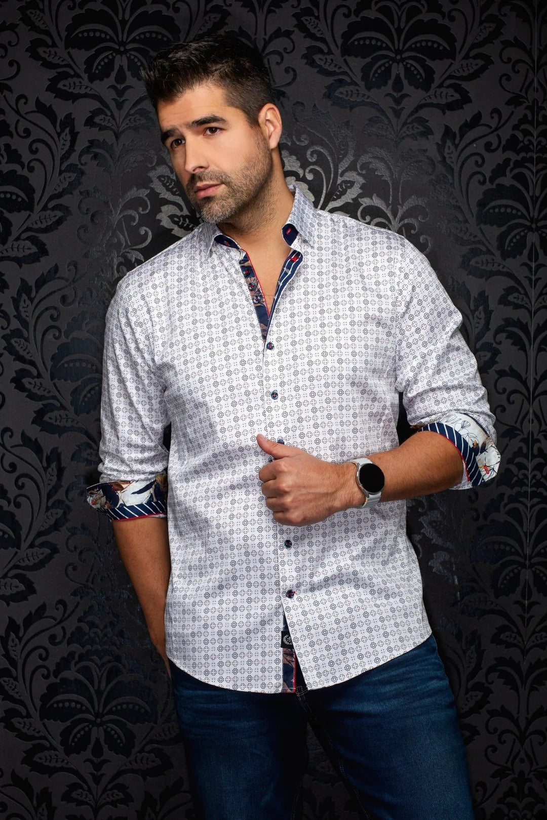 Au Noir Stretch Shirt | Skydale White