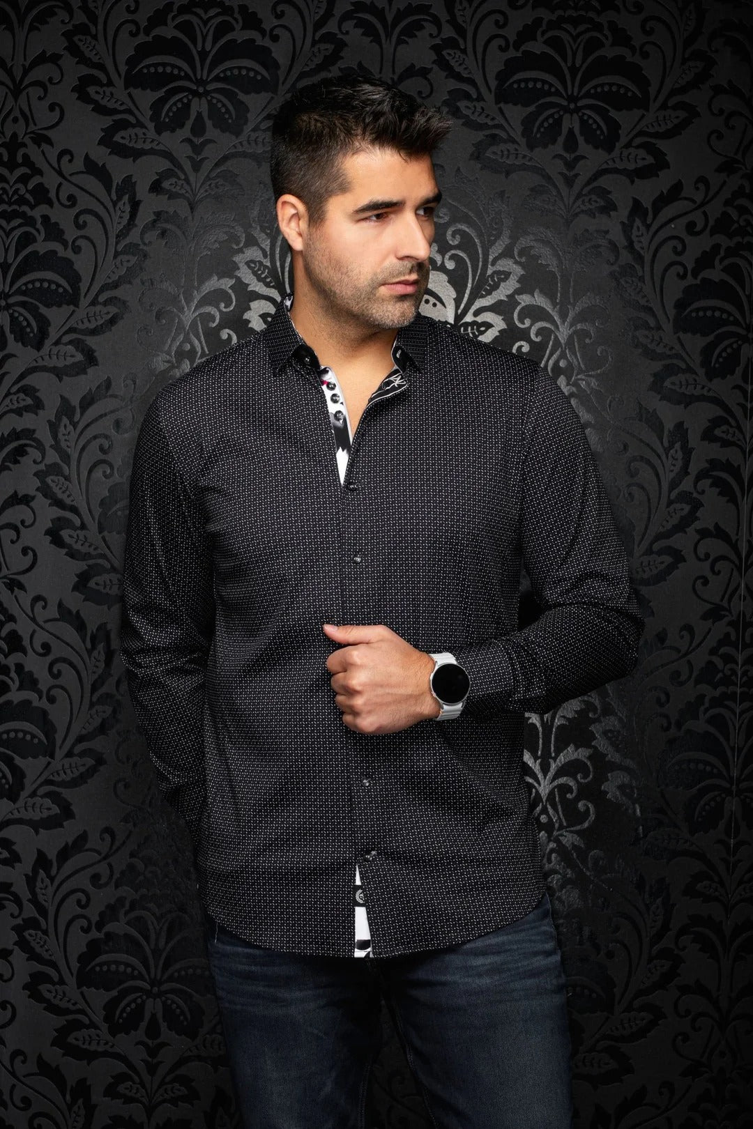 Au Noir Stretch Shirt | Stonehill Black