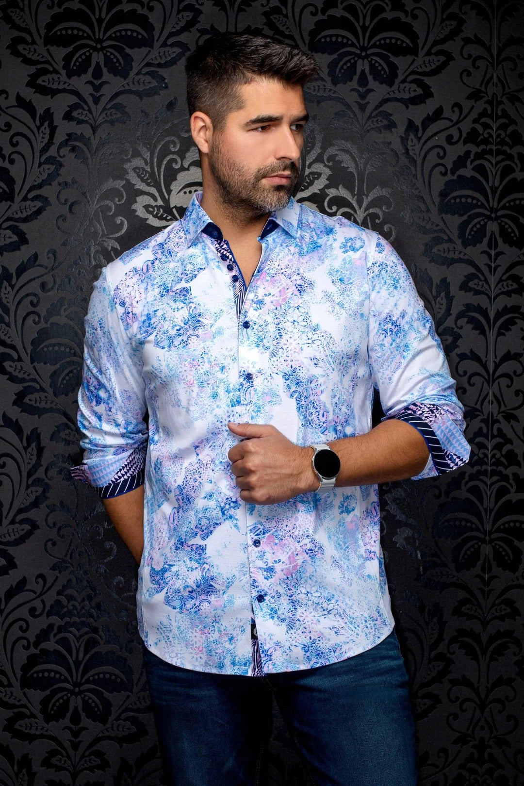 Au Noir Stretch Shirt | Wisteria Pink