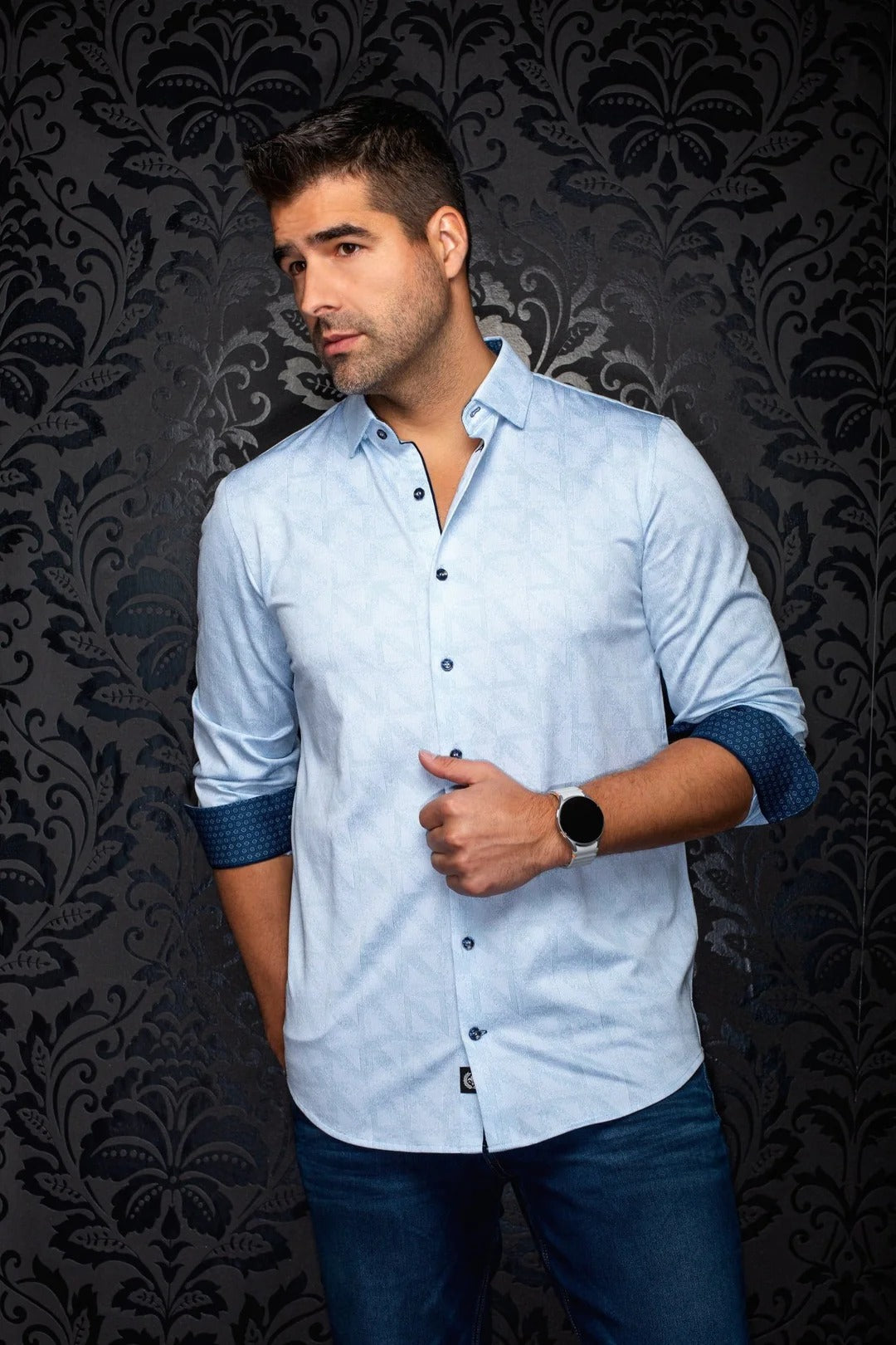 Au Noir Stretch Shirt | Yucca Blue