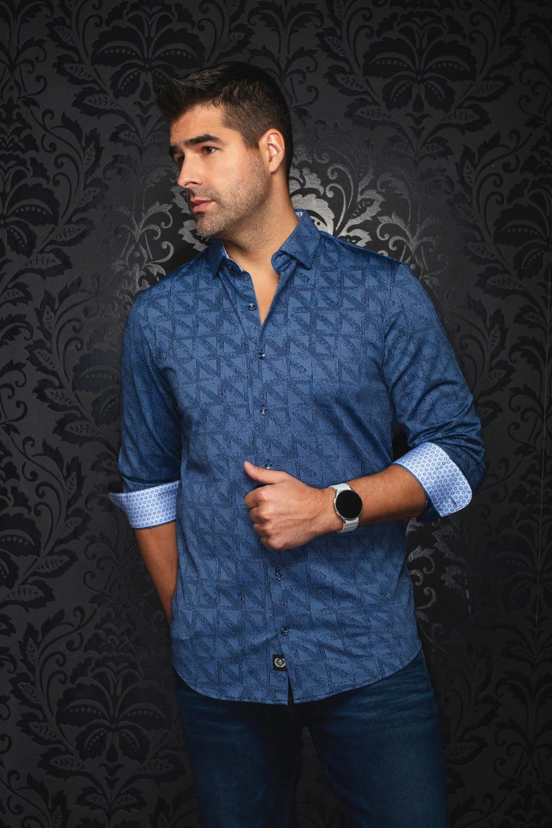 Au Noir Stretch Shirt | Yucca Navy