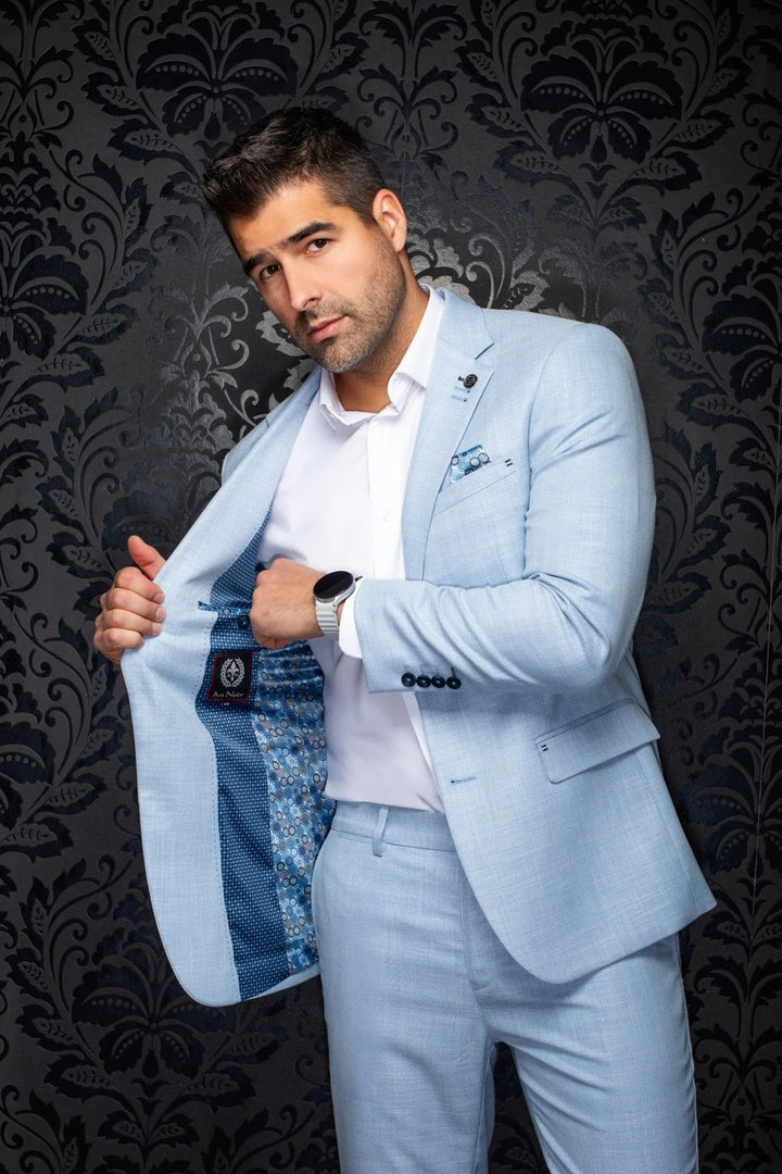 Au Noir Stretch Blazer | Cody Light Blue