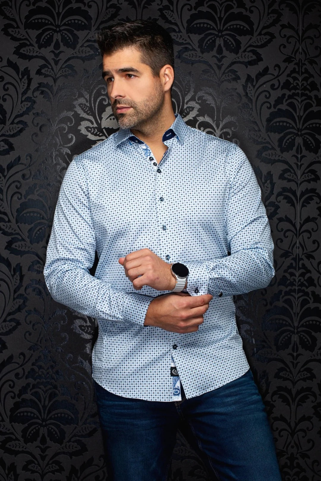 Au Noir Stretch Shirt | Sabah Blue