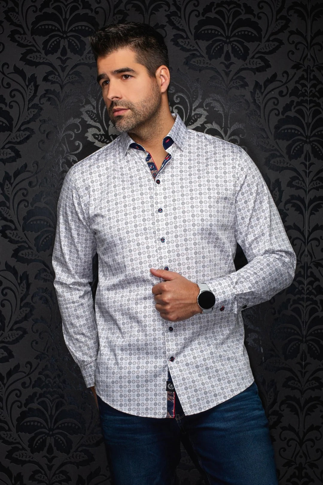 Au Noir Stretch Shirt | Skydale White