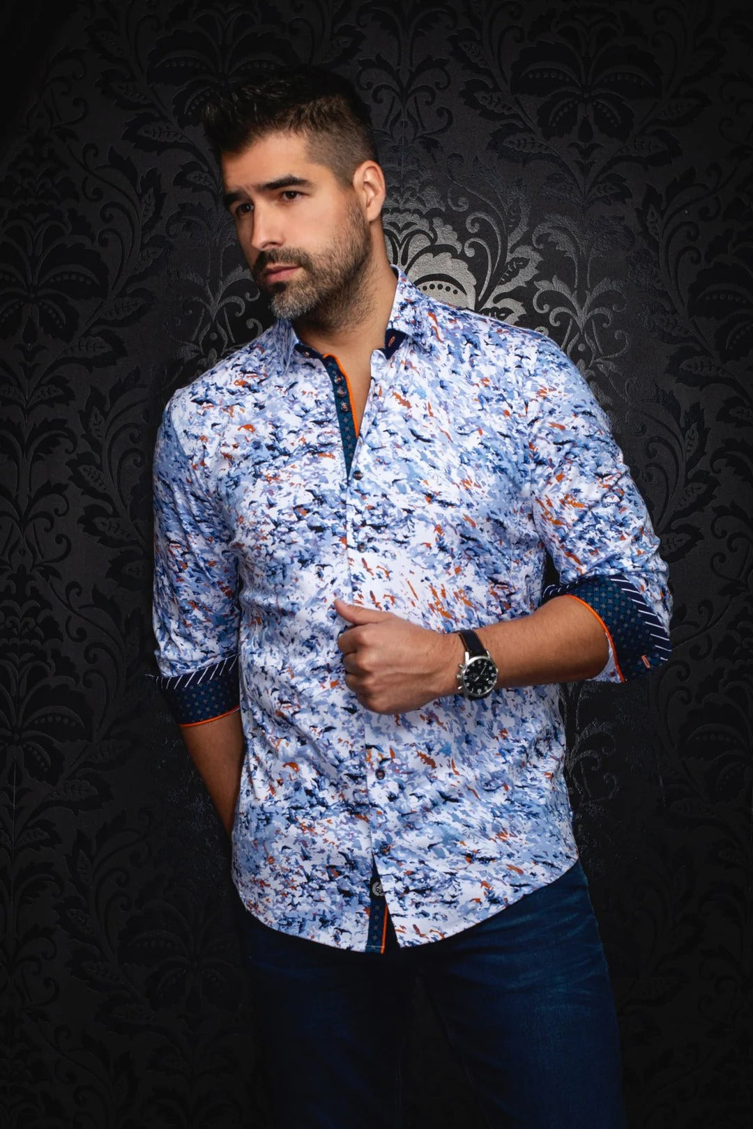 Au Noir Stretch Shirt | Soran Light Blue