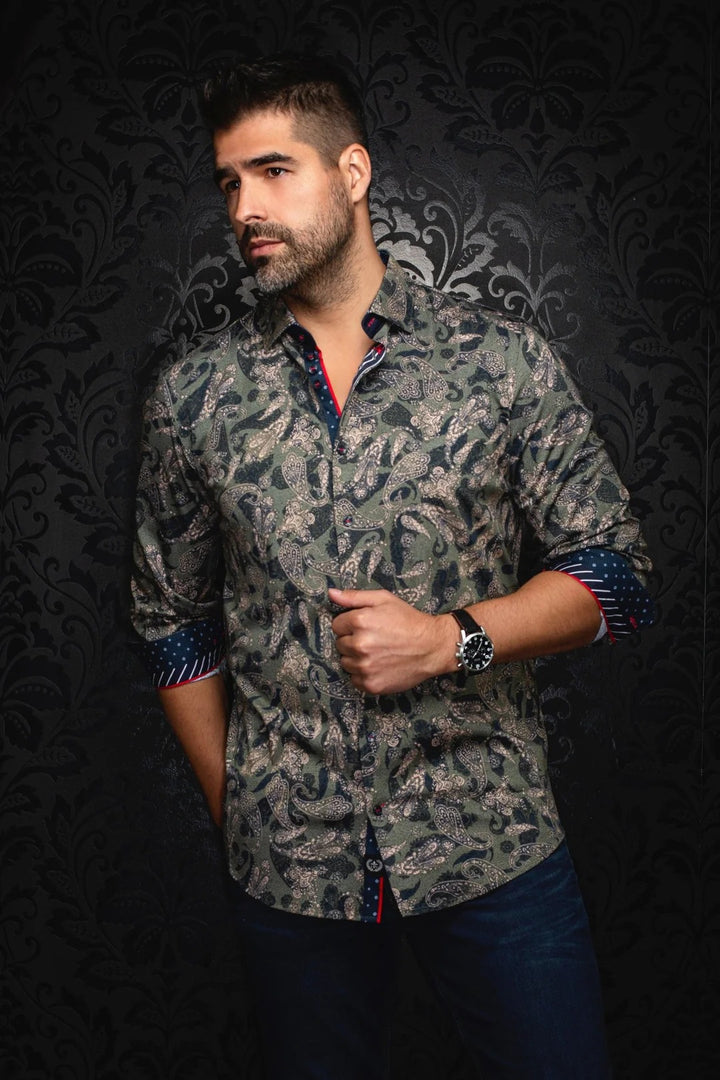 Au Noir Stretch Shirt | Vesper Olive